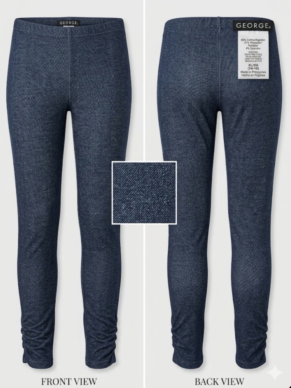 George Girls XL(14-16) Denim Style Jeggings Blue Cinched Ankle